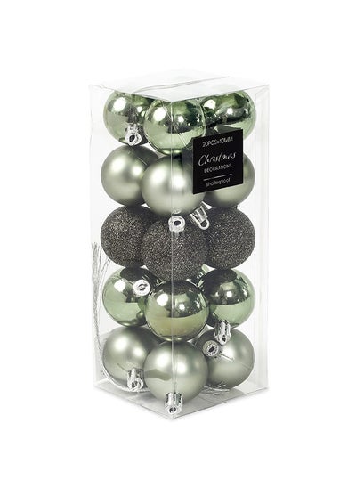 اشتري 20-Piece Xmas Ball, Light Green - 4 cm في الامارات