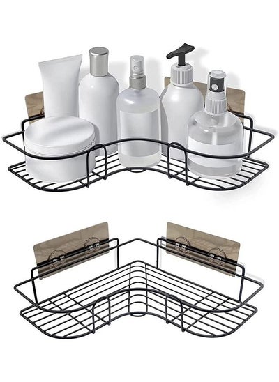 اشتري Corner Shower Caddy Bathroom Shelf, Rust Proof Bathtub Accessories Organizer, Adhesive Basket Storage Rack Shampoo Holder Wall Organization في السعودية