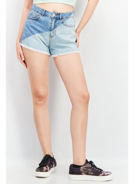 Buy Women Washed Denim Shorts, Blue in UAE