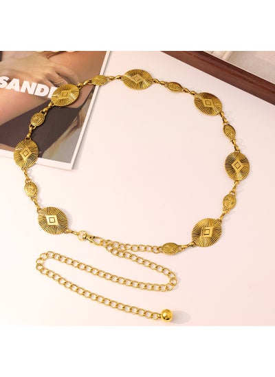 Buy Ladies Elegant Carved Metal Waist Chain Dress BeltWaist Chain D Ancient Gold Waist Chain D Ancient Gold in UAE