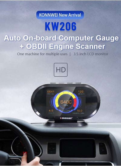 Buy KONNWEI HUD 3.5in Hud Head Up Display Car Speedometer OBDII Smart Digital Trip Computer OBDII Scanner OBDII Diagnostic Tool Speed Alarm in Saudi Arabia