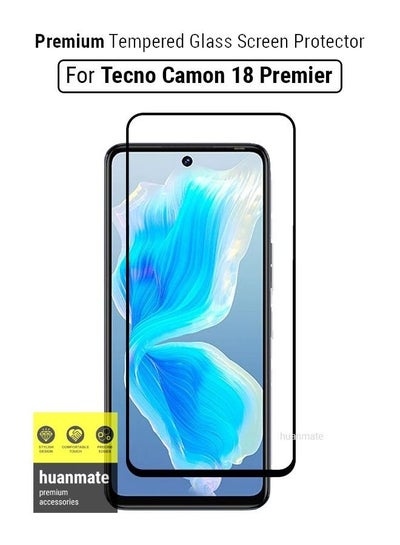 Buy Edge to Edge Full Surface Screen Protector For Tecno Camon 18 Premier Black/Clear in Saudi Arabia