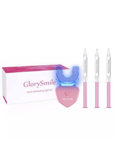 اشتري Teeth Whitening Light Kit 6X LED Lights Accelerator 3V Lithium Battery 3 Gel Syringes Mouth Tray Enamel Safe Whitening Brightening Stain & Plaque Removal Unisex في الامارات