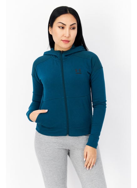 Buy Women Sportswear Fit Long Sleeve Training Sweatshirt, Teal in UAE