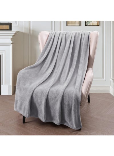 Buy Temperature Regulating Blanket Coral Blanket Soft Skin-Friendly Fiber Blanket Dark, 180 * 200cm Light Grey in Saudi Arabia