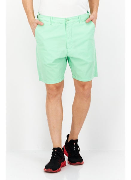 Buy Men Solid Chino Short, Lime Green in Saudi Arabia