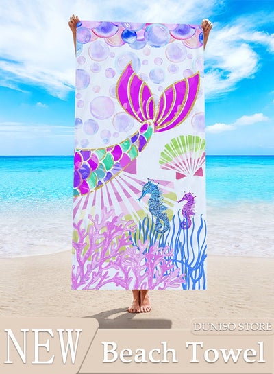 Buy Beach Towel Oversized Microfiber Mermaid Beach Towels for Travel Quick Dry Towel for Swimmers Sand Proof Beach Towels for Women Men Girls Cool Pool Towels Beach Accessories Super Absorbent Towel in UAE