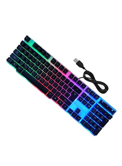 Buy Wired gaming keyboard with a USB port Arabic and English that gives different lighting conditions and is comfortable for the eyes /F17 in Egypt