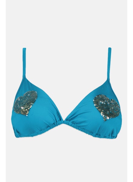 اشتري Women Embellished Padded Bikini Top, Aquamarine في السعودية