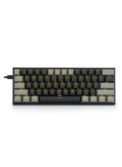Buy Z-11 60% Wired Mechanical Gaming Keyboard,Blue Switches Yellow Backlit Compact 61 Keys Keyboard for Windows,Mac OS Black Grey in Saudi Arabia