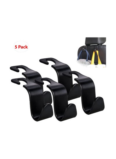 Buy AZEC Car Seat Headrest Hook 5 Pack Hanger Storage Organizer Universal for Handbag Purse Coat fit Universal Vehicle Car Black S Type in UAE