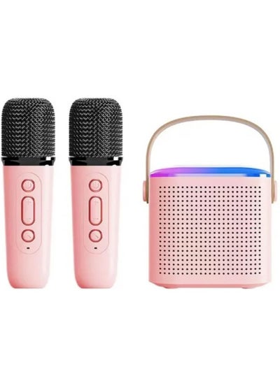 Buy Portable Bluetooth Karaoke Speaker with 2 Wireless Microphones for Home Enjoyment Party in Saudi Arabia