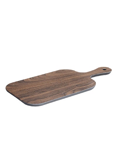 Buy Bamboo Fibre Rectangular Serving Plate with Handle Brown 8 x 48 x 28 cm BB22294BF in Saudi Arabia