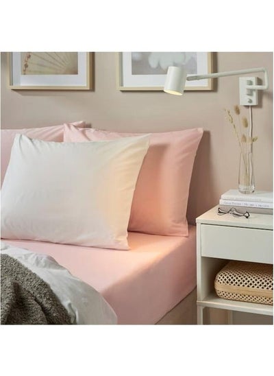 Buy Fitted sheet, light pink, 160x200 cm in Saudi Arabia