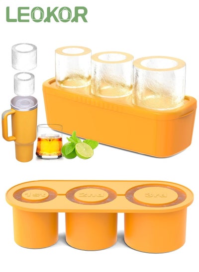 Buy Ice Cube Tray for Stanley 40oz Tumbler, 3 Pcs Silicone Hollow Cylinder Ice Mold with Lid and Bin, Suitable for Ice Drink and Juice in Saudi Arabia