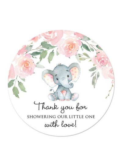 Buy 2" Round Elephant Baby Shower Thank You Favor Stickers (40 Labels) (Pink) in Saudi Arabia