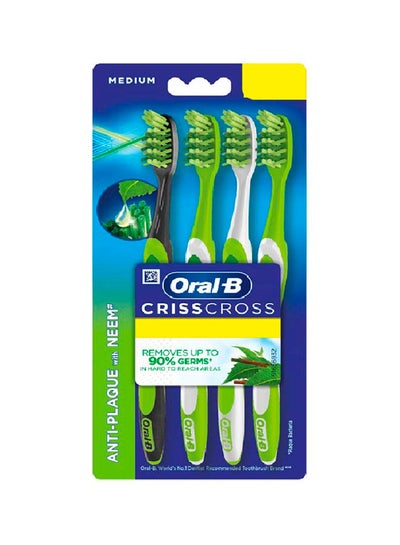 Buy Crisscross Anti Plaque With Neem Toothbrush 4 Pieces in UAE