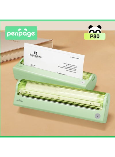 Buy PeriPage P80 Mini Portable A4 Thermal Printer Support 2''/3''/4''/216mm Width Paper Inkless Wireless Mobile PDF Photo Printer in UAE