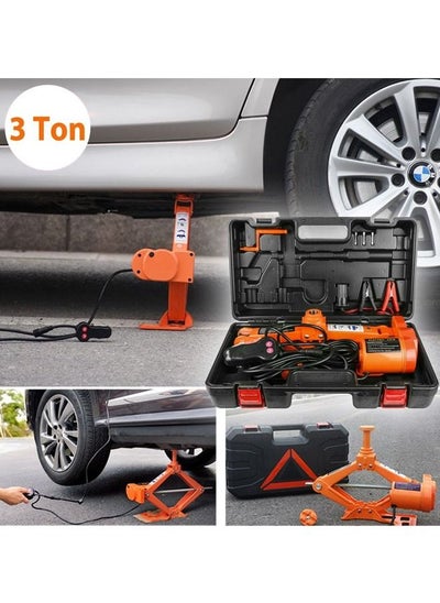 Buy 3 Ton Automotive Electric Scissor Car Jack Lift Auto Repair 12V DC Floor Lift in Saudi Arabia