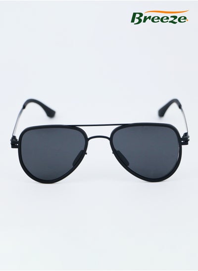 Buy Polarized Aviator mens' Sunglasses Eye UV protection Retro frame Matte Black eyewear in UAE