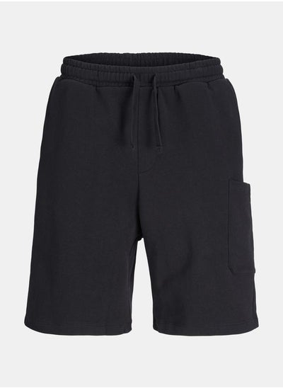 Buy Solid Sweat Shorts with Patch Pocket in Saudi Arabia