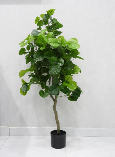 اشتري Artificial Ficus Tree Fake Silk Plant Faux Greenery Tree with Plastic Nursery Pot & Realistic Leaves & Natural Trunk for Home Office Garden Living Room Indoor Outdoor Decor 130x60x60cm في الامارات