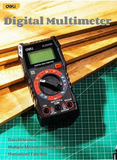 Buy Digital Multimeter with Testing AC and DC Voltage and DC Current and Resistance Function Zero-Point Auto-Correct and Data Retention and Low Voltage Indication and Automatic Shutdown in UAE