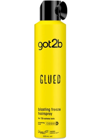 Buy Got2b Glued Hairspray, Blasting Freeze Spray, Strong Hold Hairspray for Up to 72 Hours, Vegan, Silicone Free, 300 ml in UAE