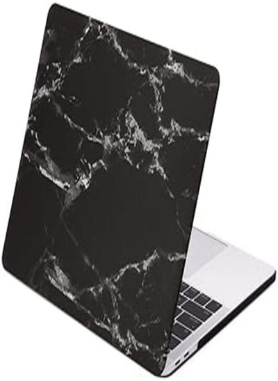 اشتري Regular Marble Pattern Slim Scratch Resistant Hard Shell Film Cover with Keyboard Skin for MacBook Pro 13in, 13.3in (Black White) في مصر