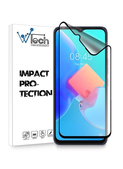 Buy 9D Matte Ceramic Full Coverage Screen Protector For Tecno Spark 8C 4G 6.6 Inch Clear/Black in Saudi Arabia