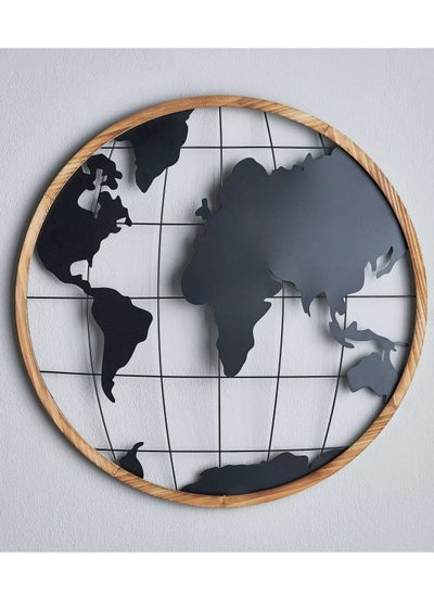 Buy World Map Wall Decor 70x70 cm in Saudi Arabia