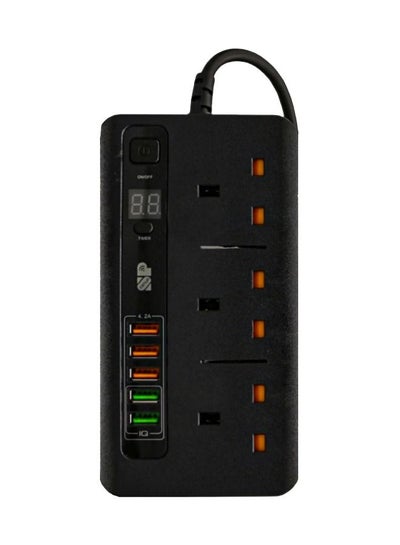 Smart Timer Power Strip with 3 AC Outlets and 5 USB Ports Black price ...