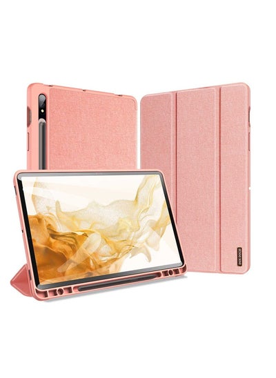 Buy Protective Cover for Samsung iPad S7/S8 with Stylus Slot, Pink in Saudi Arabia