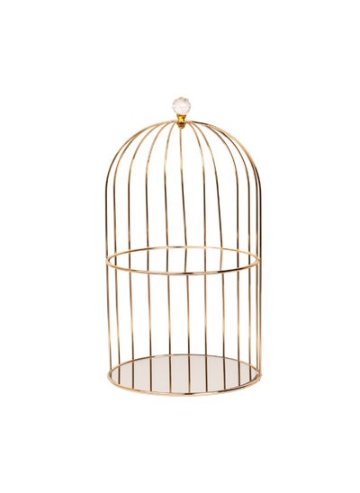 اشتري Metal Cage Stand with 2 Mirror Layers - Ideal for Home Décor & Stylish Display في الامارات