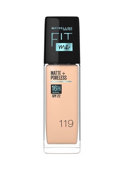 Buy Fit Me Matte And Poreless Foundation 16H Oil Control With SPF 22 - 119 in Saudi Arabia