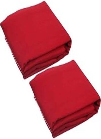 اشتري Cotton Standard Pillow Cover Set of 2 50 Cmx70 Cm - Dark Red في مصر