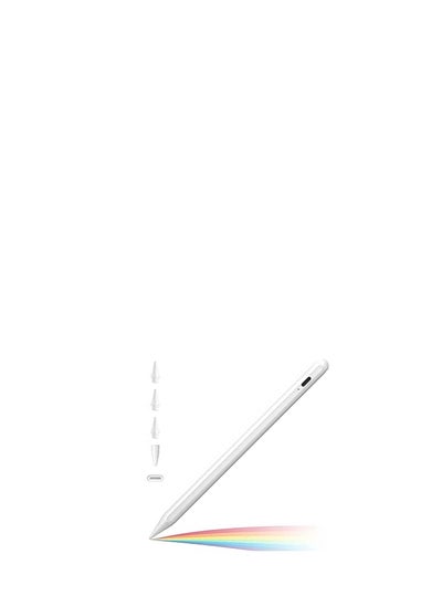 Buy Stylus Pen for iPad with Fast Charging 5-10 Minutes, Compatible with Apple iPad 2018-2023 for Writing and Drawing, Anti-Mistake, Tilt Sensitivity, White in Egypt