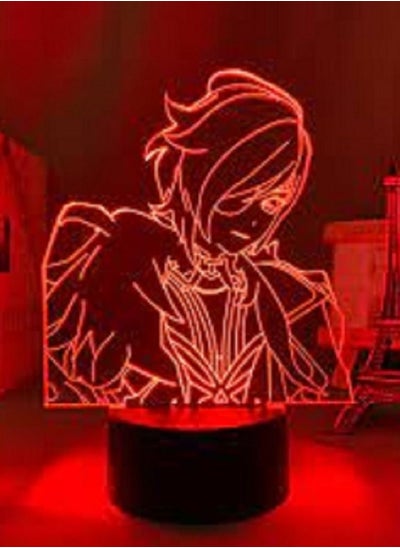 اشتري Anime Lamp Genshin Impact Figure Night Light 3D Illusion Game Light for Bedroom Decor LED Light Atmosphere Bedside Kids Remote Control Kaeya في الامارات