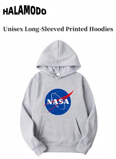 اشتري Unisex Hoodies Long-Sleeved Printed Tops Casual Sweatshirts Soft Sportswear Fashion Youth Pullovers with Drawstrings and Large Pockets for Daily Wear في السعودية