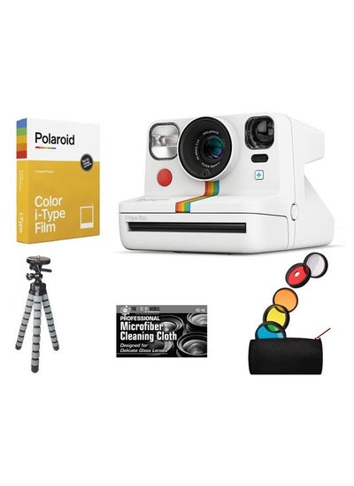 اشتري Bundle of Polaroid Now Plus Bluetooth Connected I-Type Instant Film Camera (White) + Table Tripod + Pack of Film + Microfiber Cloth في الامارات