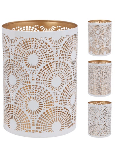 Buy Homesmiths Tealight Holder White 18Cm Assorted 1 Piece in UAE