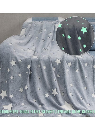 اشتري Magic Blanket Glow In The Dark Throw Gift Birthday Kids for Girls Boys Teens Grandkids,Room Premium Super Soft Warm Cozy Furry Fleece Blanket,Plush Star Pattern Bedroom hristmas Gifts في الامارات