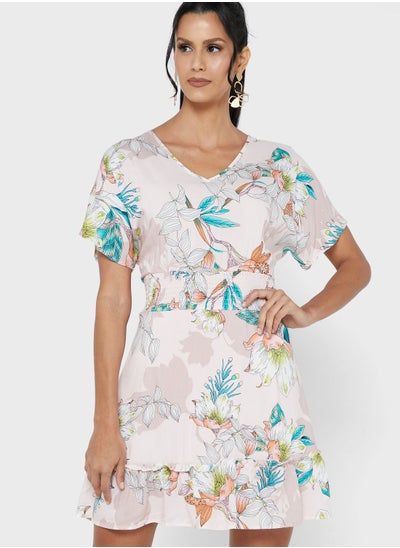 Buy Tiered Fit & Flare Printed Dress in Saudi Arabia