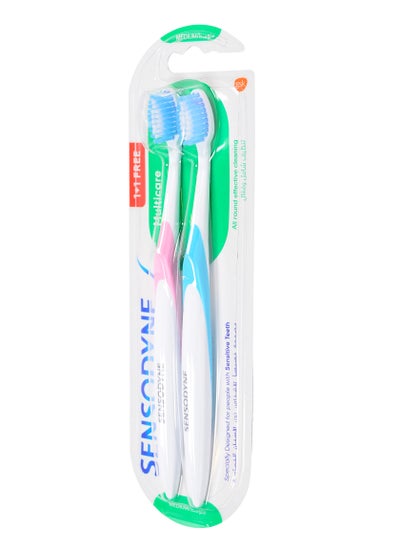 Buy Sensodyne Multicare Toothbrush 1+1 For Sensitive Teeth, Multi Color in Egypt