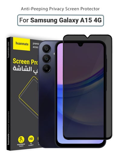Buy Samsung Galaxy A15 4G Privacy Screen Protector – Premium Edge to Edge Anti Spy Privacy Tempered Glass, Oleophobic Coating, Delicate Touch, Anti-Explosion, Smooth Arc Edge, Easy Installation in Saudi Arabia