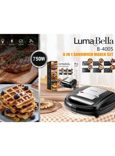 Buy Luma Bella (B-4005) - 6-in-1 Multi-functional Sandwich Maker in Egypt