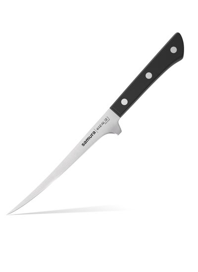 Buy Samura Harakiri Small Fillet Knife 5.4" | Black | AUS-8 Stainless Steel Blade | ABS Plastic Handles | Easy To Use | Lightweight | Corrosion Resistant | Thick, Wide Blade in UAE