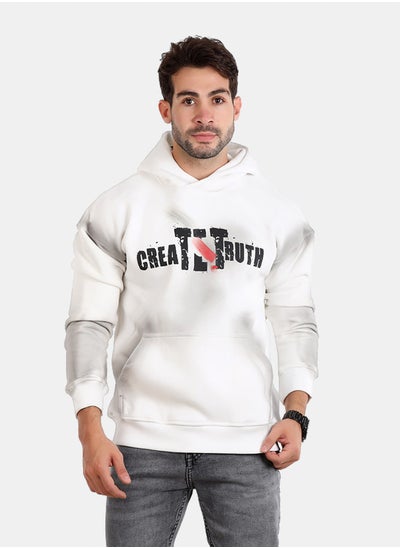 Buy Printed Hooded Neck Long Sleeve Sweatshirt in Egypt