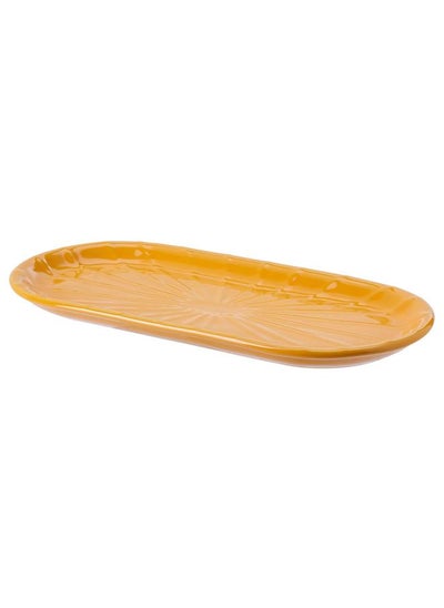 Buy Decoration Dish, Bright Yellow, 16X33 Cm in Saudi Arabia