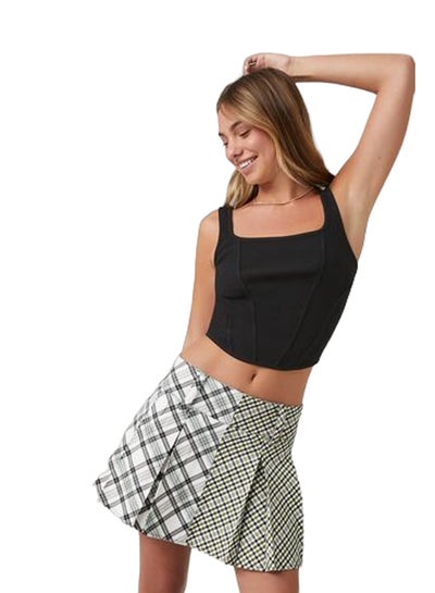 Buy Pleated Reworked Plaid Mini Skirt in Egypt